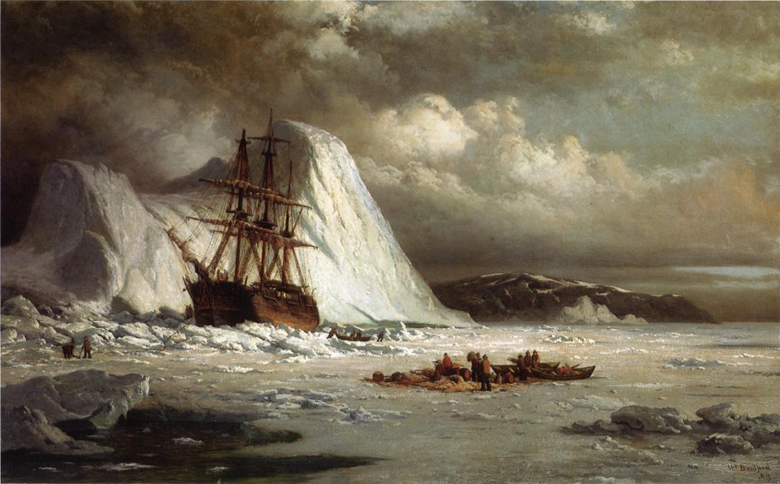 Wikioo.org - สารานุกรมวิจิตรศิลป์ - จิตรกรรม William Bradford - Icebound Ship