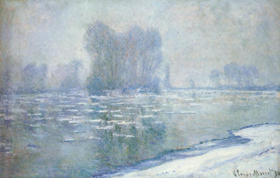 Wikioo.org - The Encyclopedia of Fine Arts - Painting, Artwork by Claude Monet - Ice Floes, Misty Morning