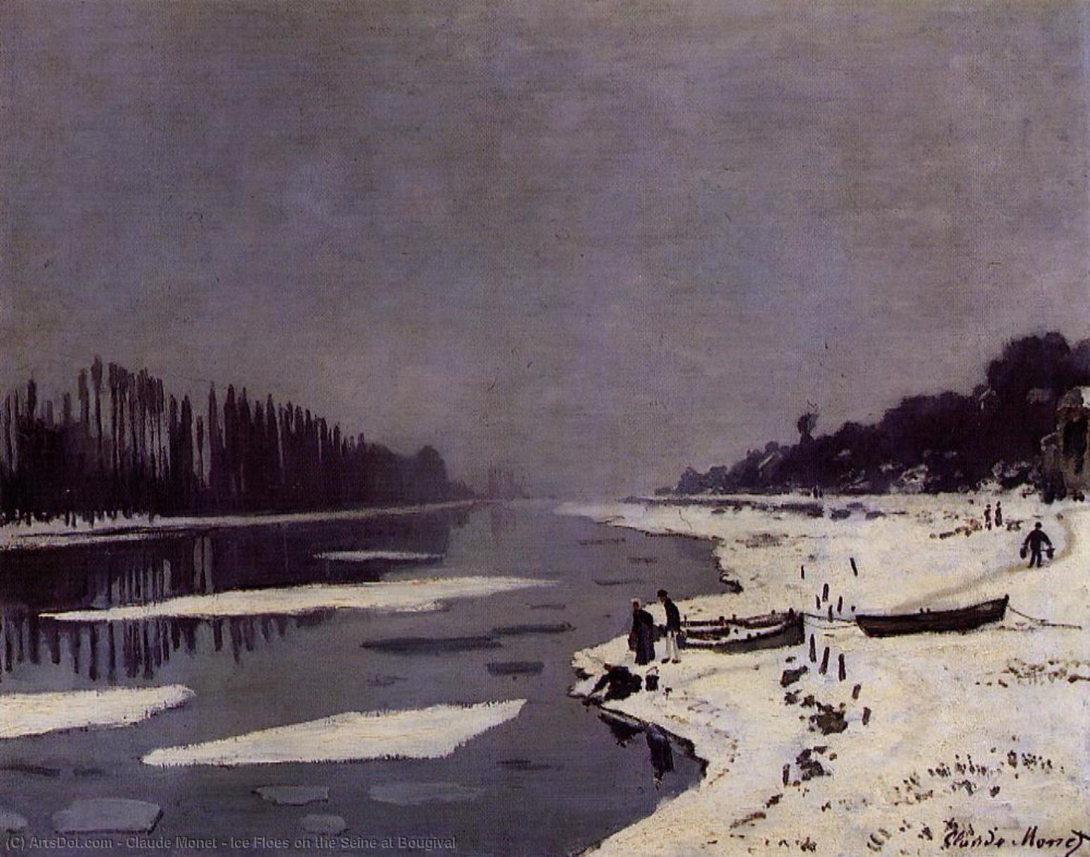 Wikioo.org - The Encyclopedia of Fine Arts - Painting, Artwork by Claude Monet - Ice Floes on the Seine at Bougival