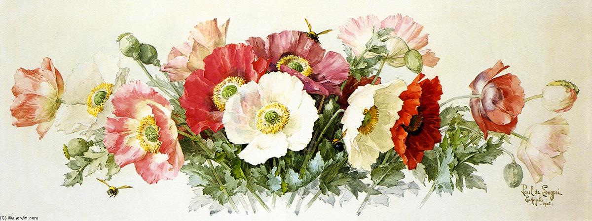 Wikioo.org - The Encyclopedia of Fine Arts - Painting, Artwork by Raoul De Longpre - Icelandic Poppies