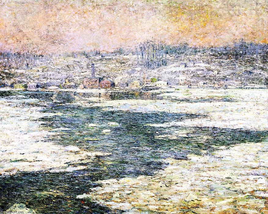 WikiOO.org - Encyclopedia of Fine Arts - Malba, Artwork Ernest Lawson - Ice on the Hudson