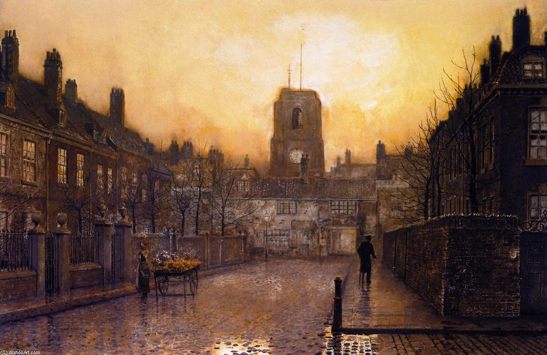 Wikioo.org - The Encyclopedia of Fine Arts - Painting, Artwork by John Atkinson Grimshaw - An Idyll of Old Chelsea