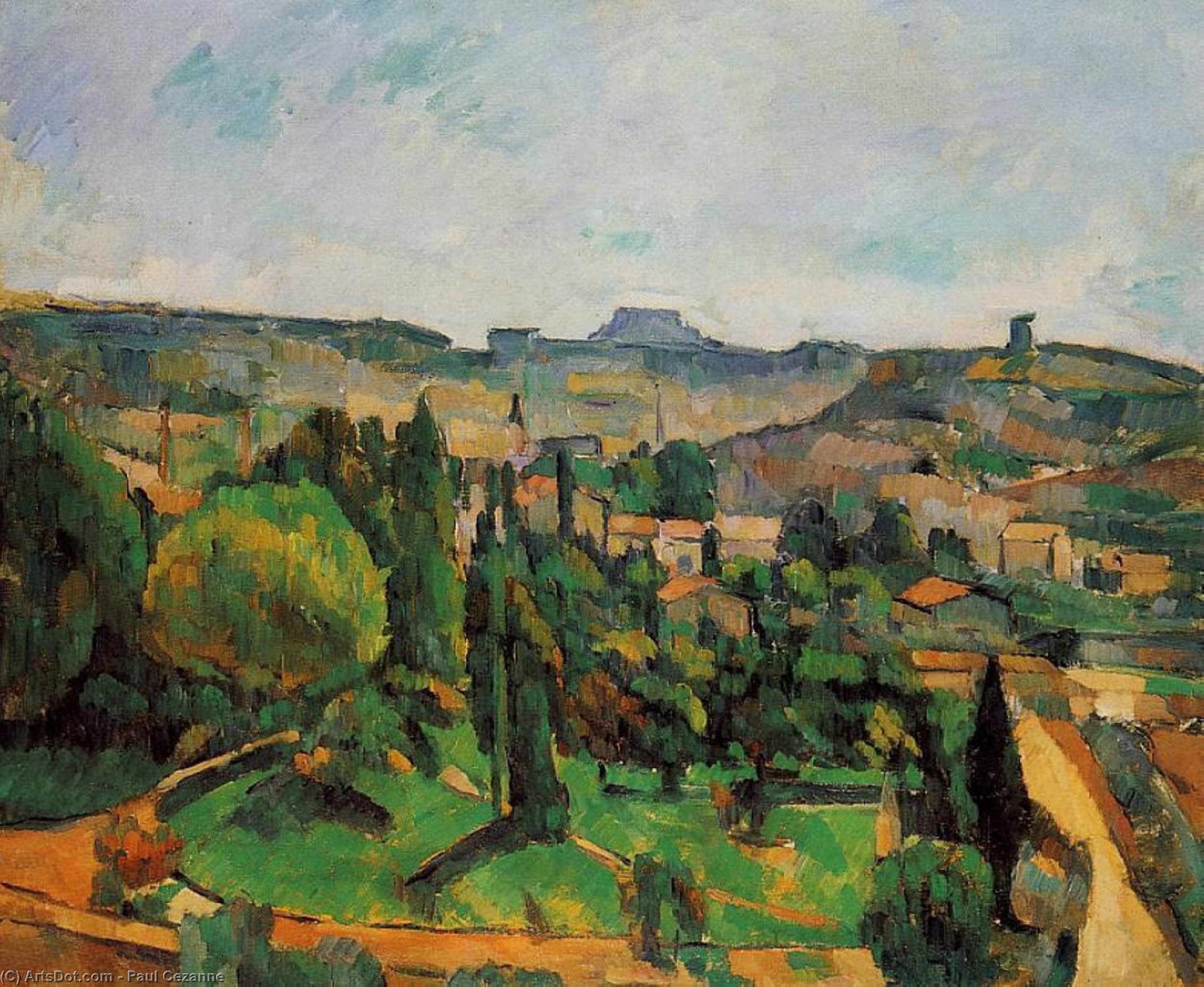 Wikioo.org - The Encyclopedia of Fine Arts - Painting, Artwork by Paul Cezanne - Ile de France Landscape