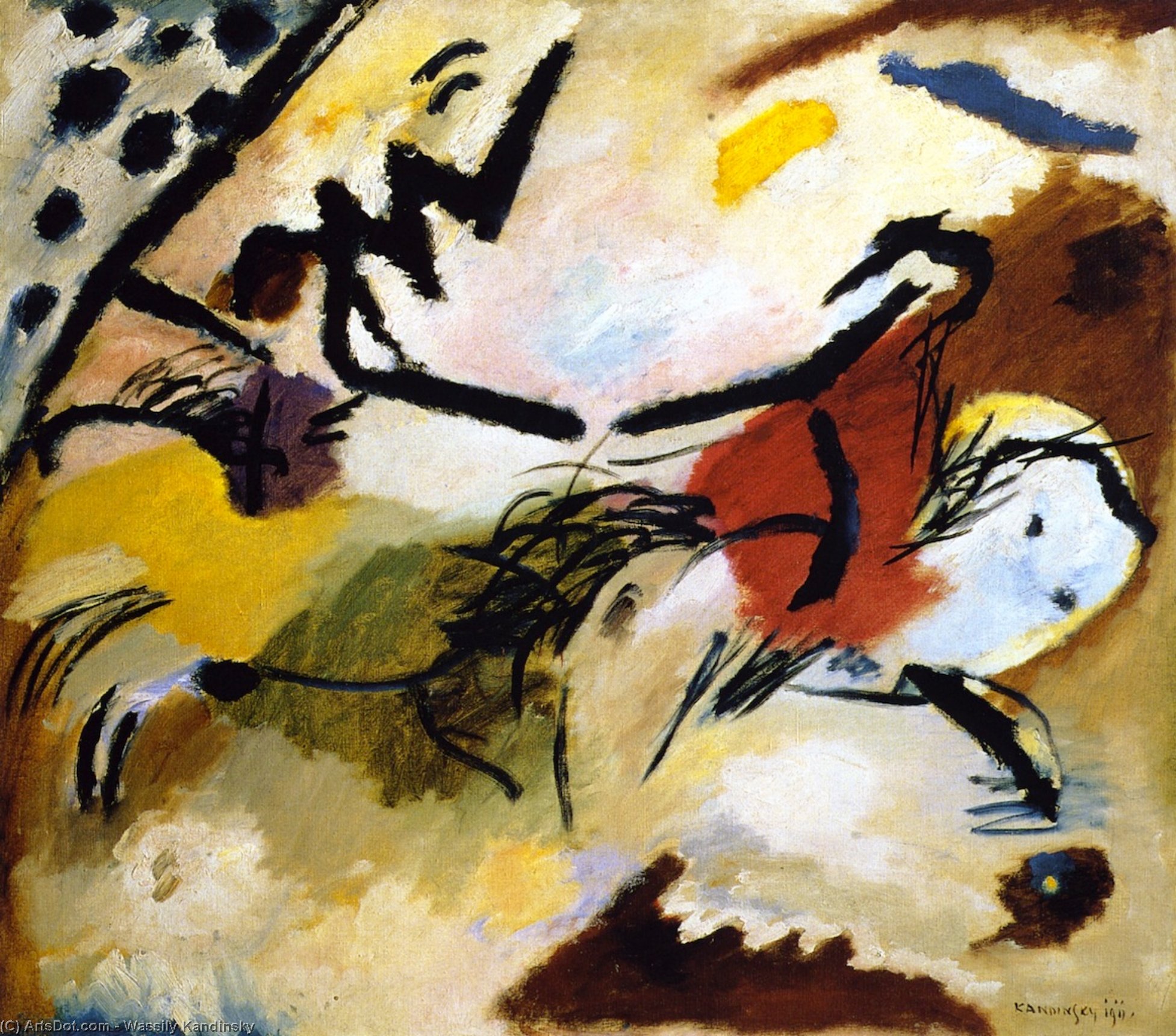WikiOO.org - Encyclopedia of Fine Arts - Schilderen, Artwork Wassily Kandinsky - Improvisation No. 20
