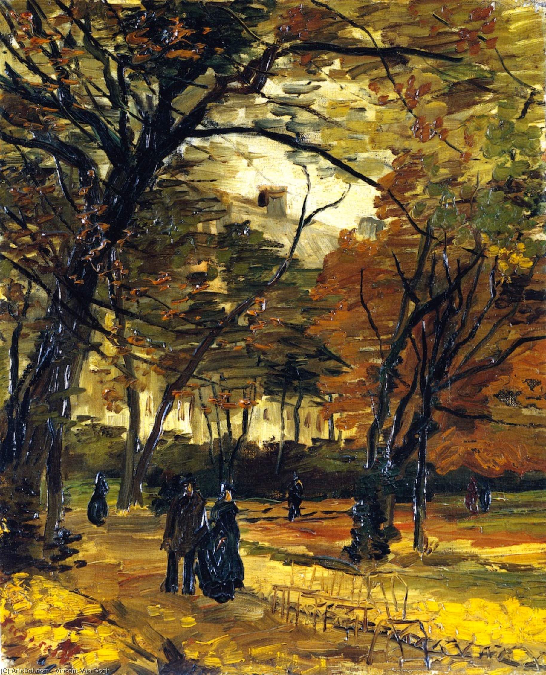 Wikioo.org - The Encyclopedia of Fine Arts - Painting, Artwork by Vincent Van Gogh - In the Bois de Boulogne