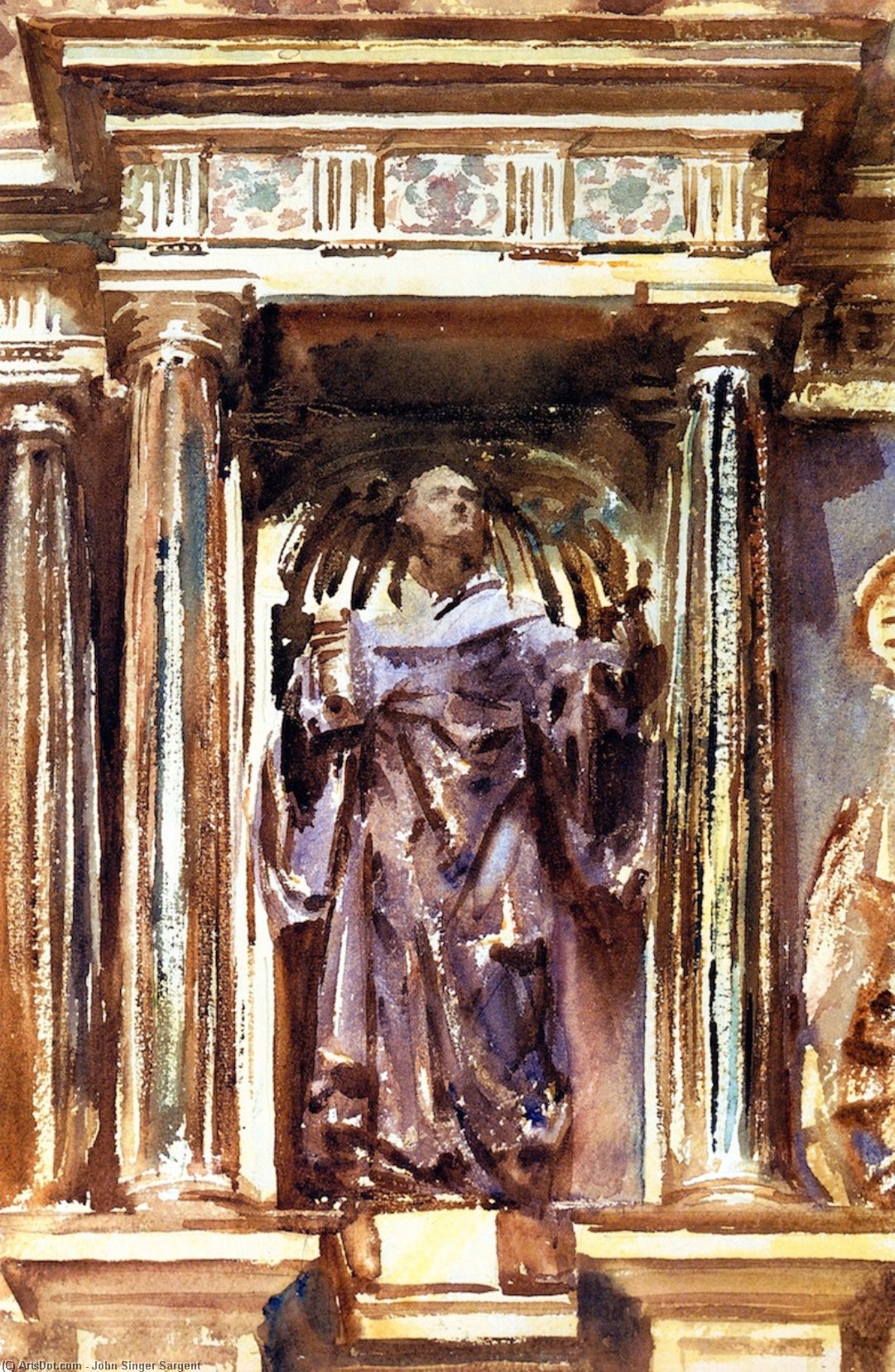 Wikioo.org - Encyklopedia Sztuk Pięknych - Malarstwo, Grafika John Singer Sargent - In a Church at Granada