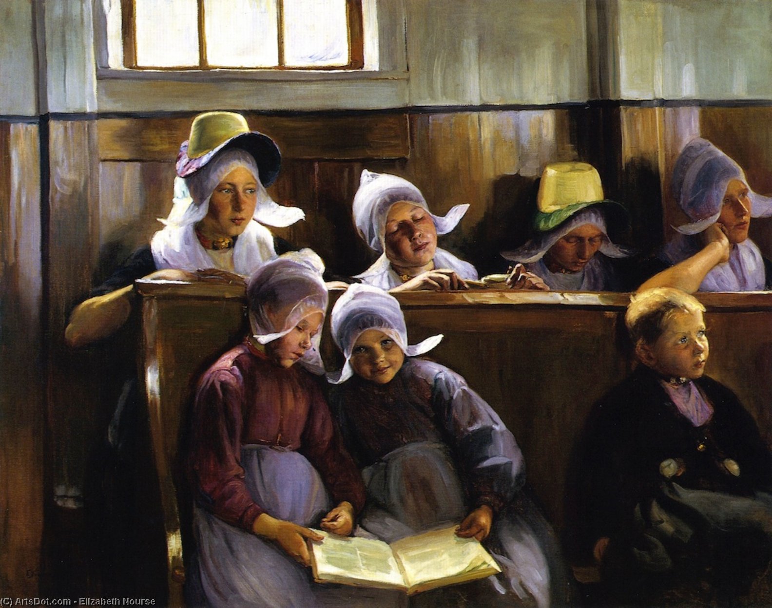 Wikioo.org - The Encyclopedia of Fine Arts - Painting, Artwork by Elizabeth Nourse - In the Church at Volendam