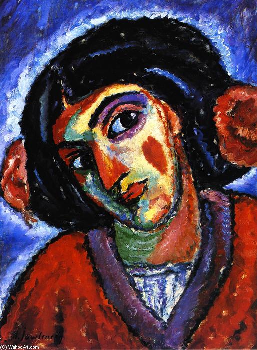 Wikioo.org - Die Enzyklopädie bildender Kunst - Malerei, Kunstwerk von Alexej Georgewitsch Von Jawlensky - Geneigten Kopf einer Frau