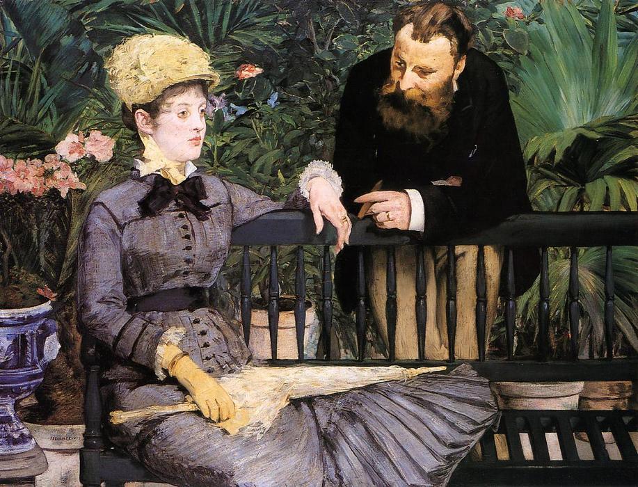 Wikioo.org - The Encyclopedia of Fine Arts - Painting, Artwork by Edouard Manet - In the Conservatory
