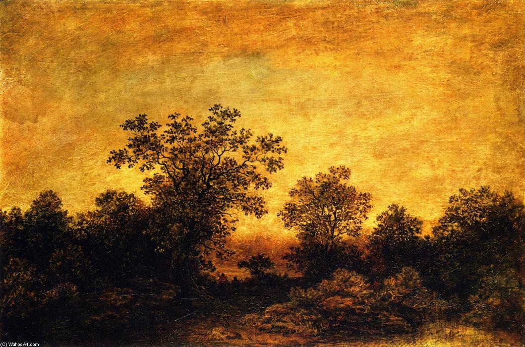 Wikioo.org - The Encyclopedia of Fine Arts - Painting, Artwork by Ralph Albert Blakelock - Indian Encampment at Twilight