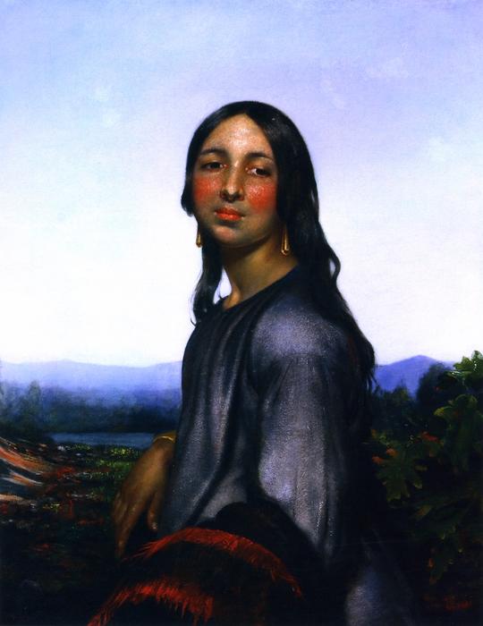 Wikioo.org - The Encyclopedia of Fine Arts - Painting, Artwork by James Edward Freeman - Indian Girl