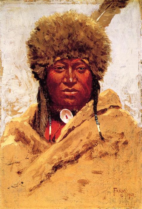 Wikioo.org - The Encyclopedia of Fine Arts - Painting, Artwork by Henry F Farny - Indian Head