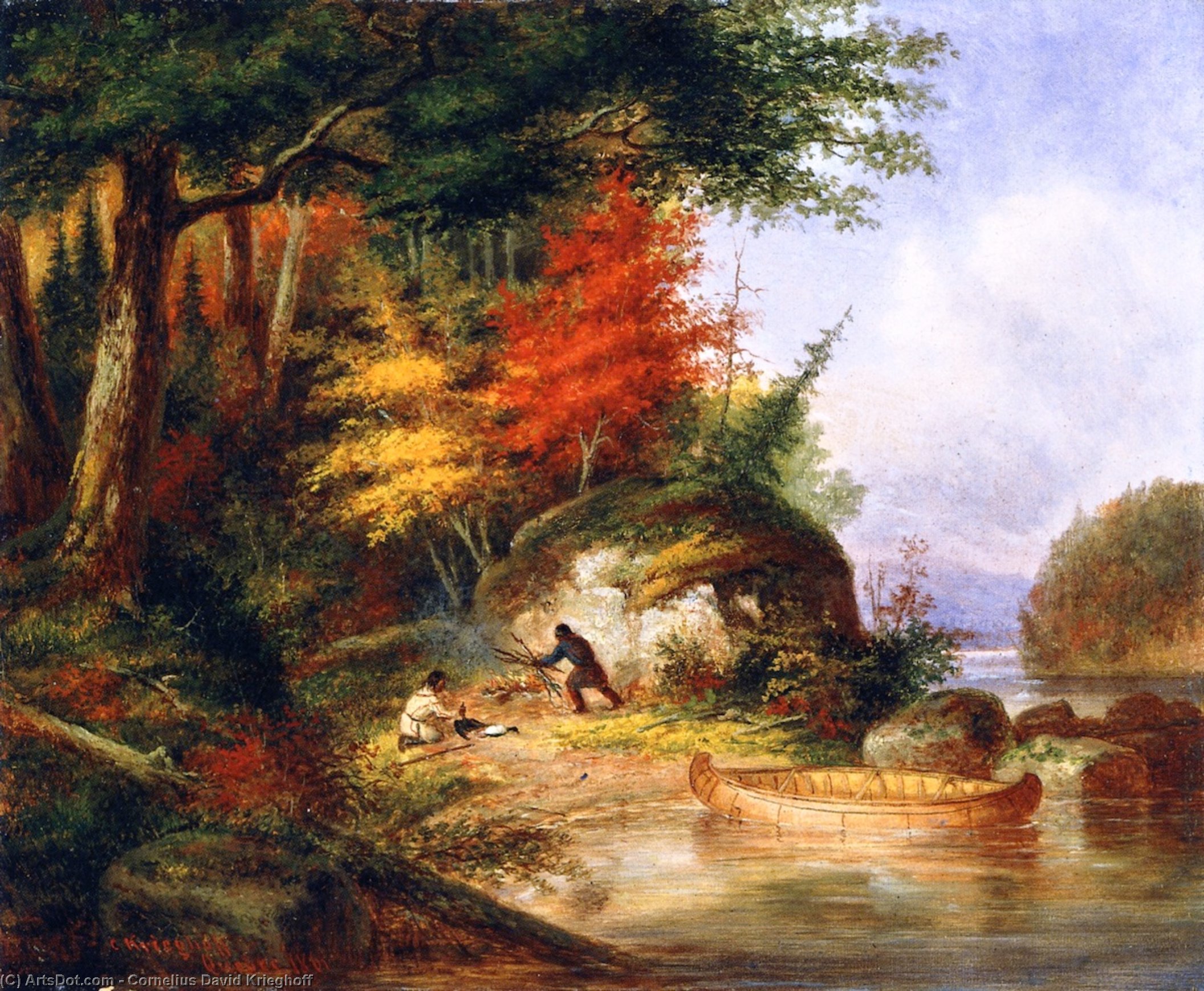 WikiOO.org - Encyclopedia of Fine Arts - Maalaus, taideteos Cornelius David Krieghoff - Indian Hunters