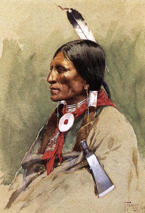 Wikioo.org - The Encyclopedia of Fine Arts - Painting, Artwork by Henry F Farny - Indian Portrait