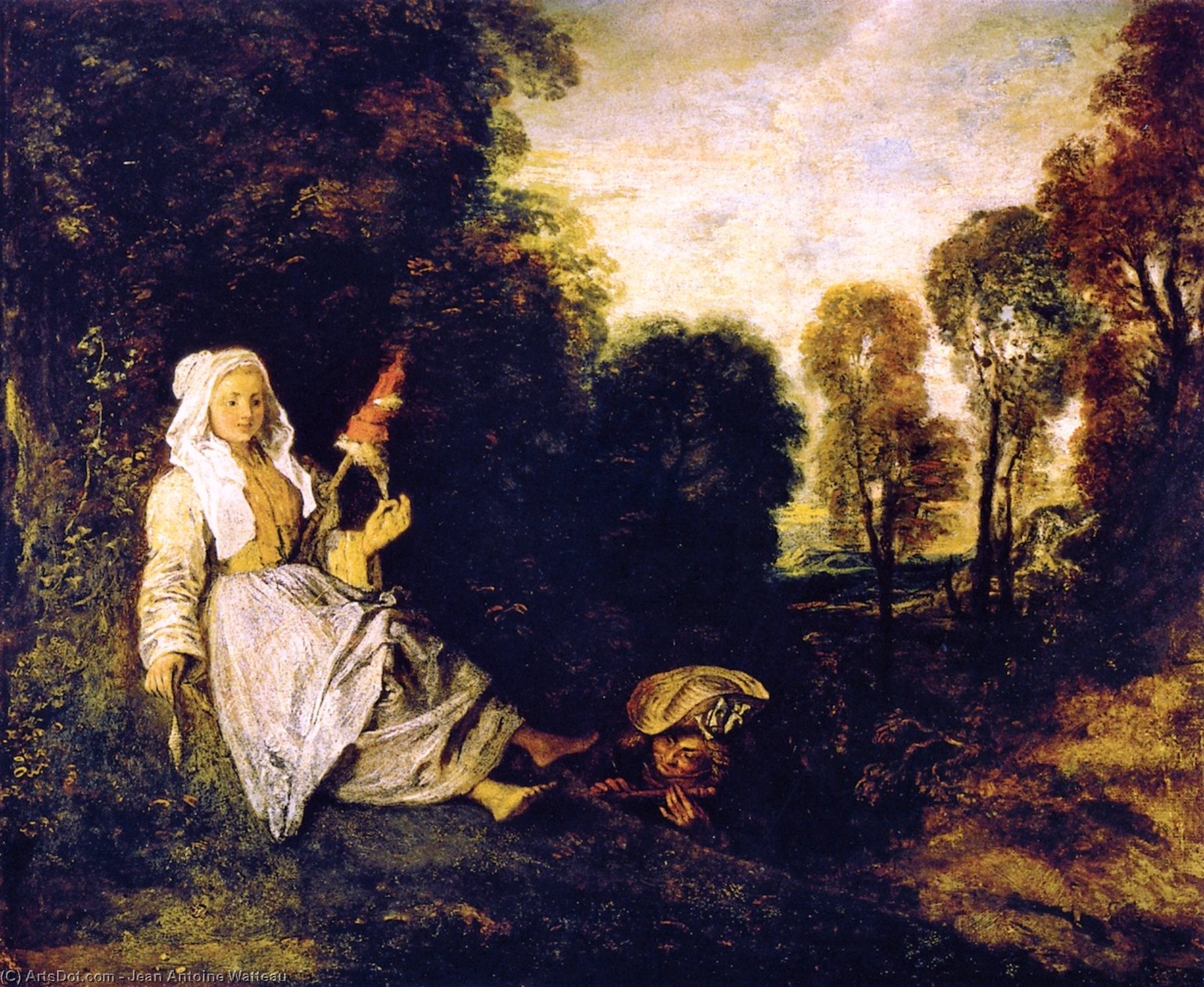 Wikioo.org – L'Enciclopedia delle Belle Arti - Pittura, Opere di Jean Antoine Watteau - Il Indiscreet Man