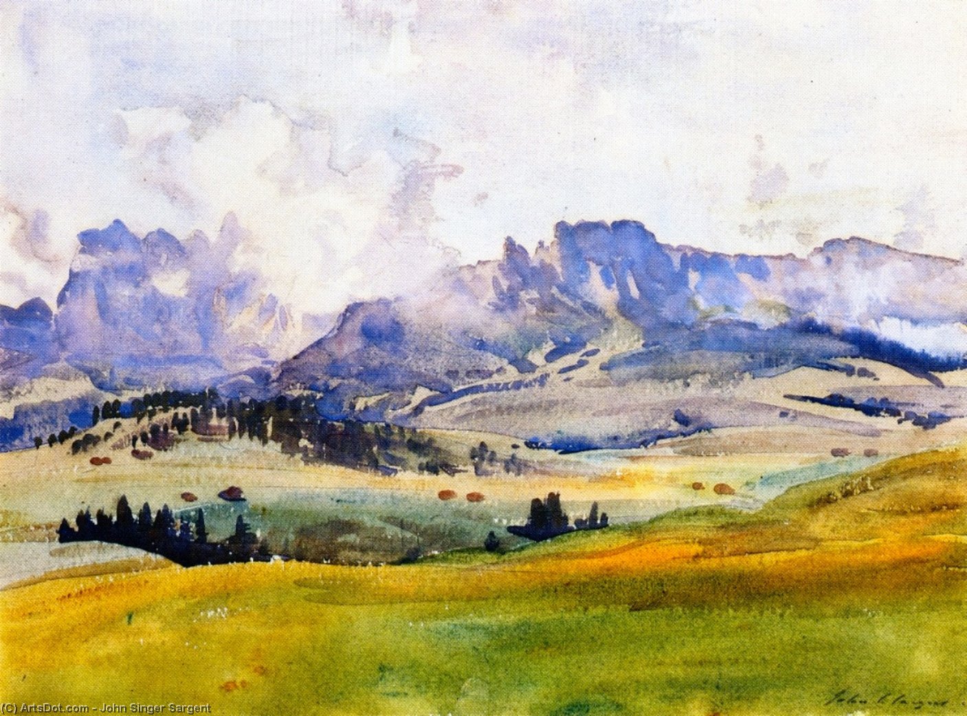 Wikioo.org - The Encyclopedia of Fine Arts - Painting, Artwork by John Singer Sargent - In the Dolomited