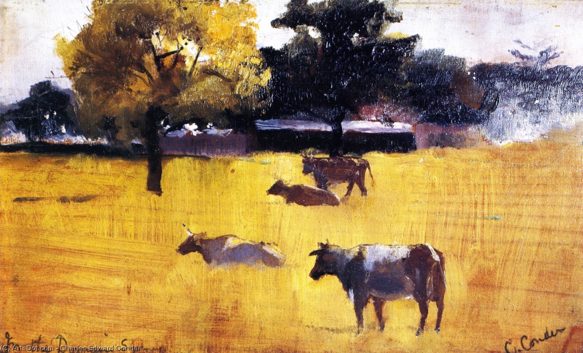 Wikioo.org - The Encyclopedia of Fine Arts - Painting, Artwork by Charles Edward Conder - In the Domain, Sydney