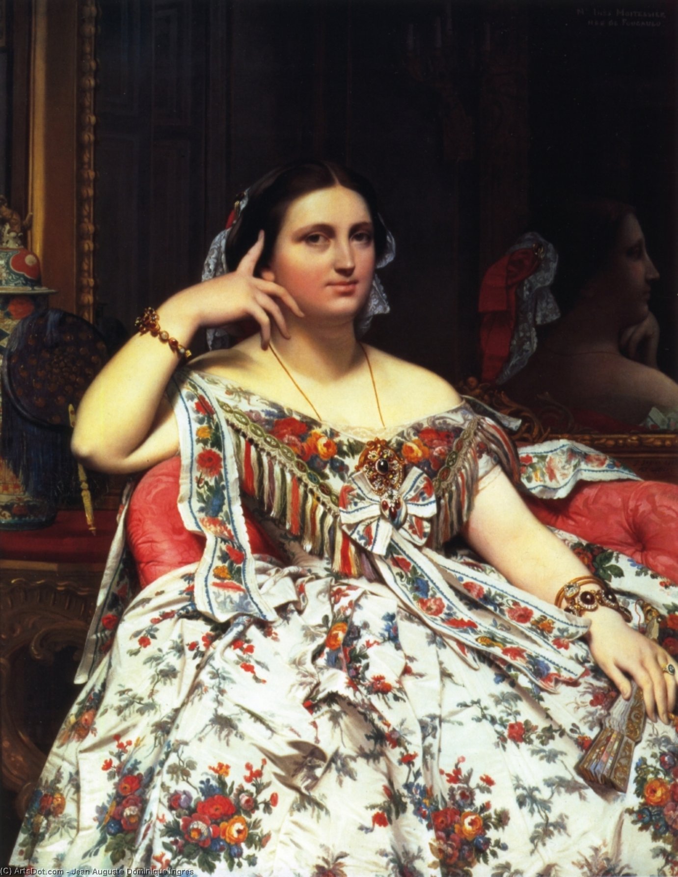 Wikioo.org - The Encyclopedia of Fine Arts - Painting, Artwork by Jean Auguste Dominique Ingres - Ines Moitessier