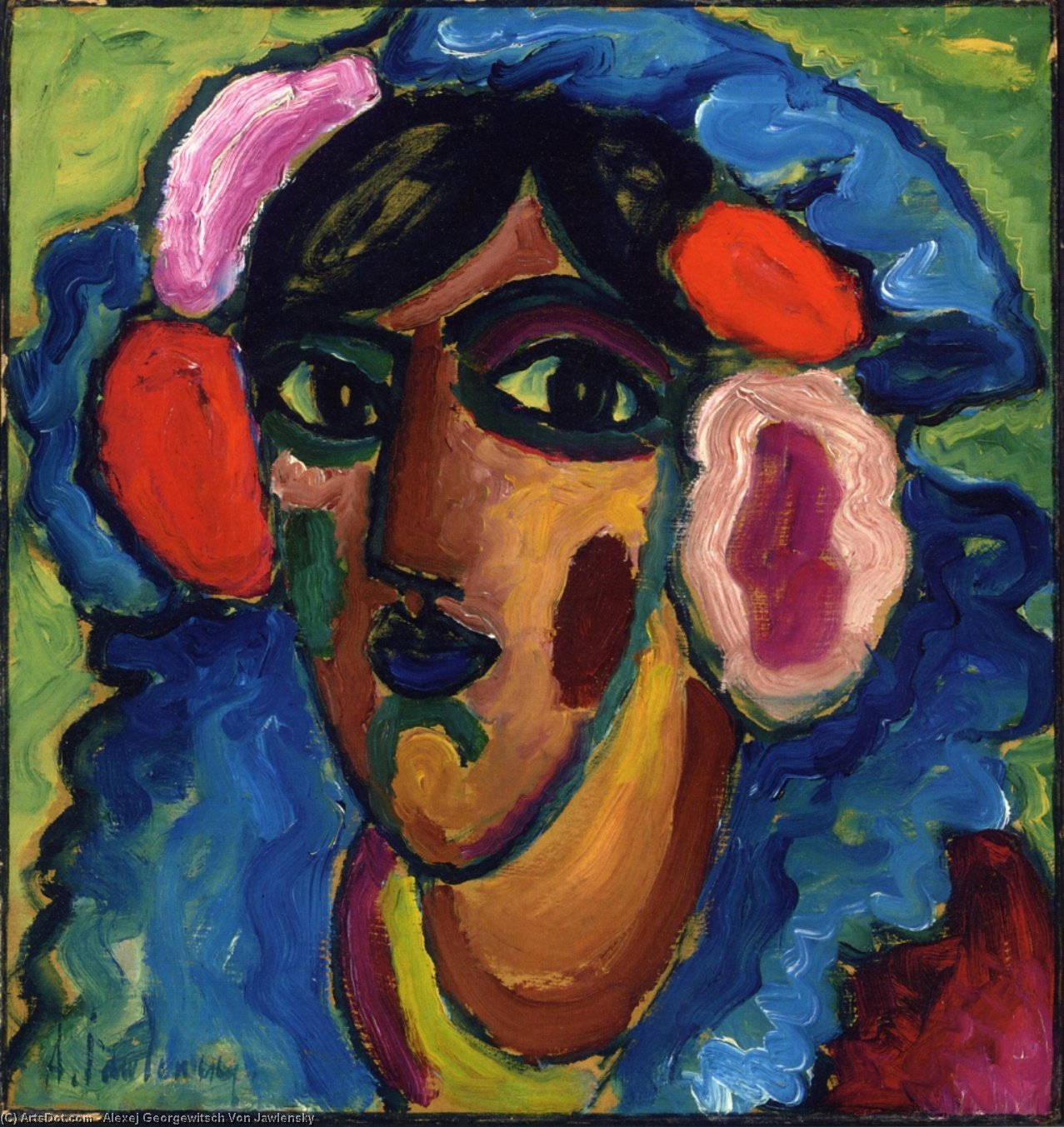 Wikioo.org - The Encyclopedia of Fine Arts - Painting, Artwork by Alexej Georgewitsch Von Jawlensky - Infanta (also known as Spaniard)
