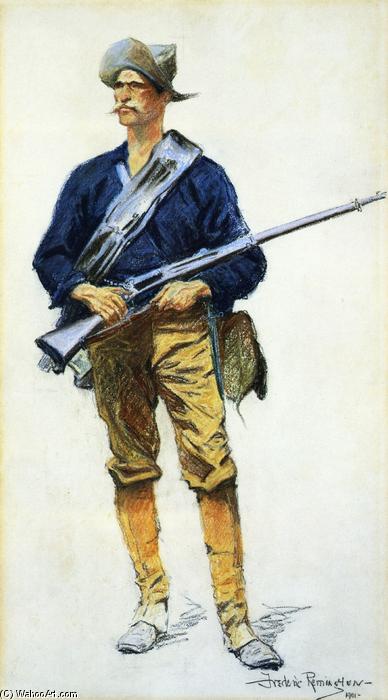 Wikioo.org - สารานุกรมวิจิตรศิลป์ - จิตรกรรม Frederic Remington - Infantry Soldier