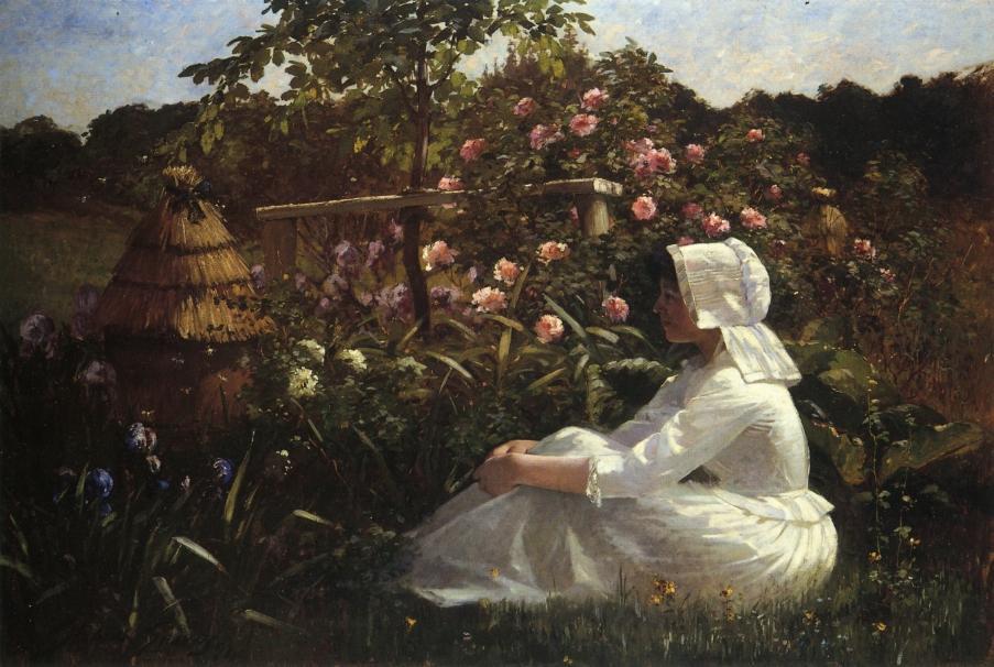 Wikioo.org – La Enciclopedia de las Bellas Artes - Pintura, Obras de arte de Abbott Fuller Graves - en un campo de flores