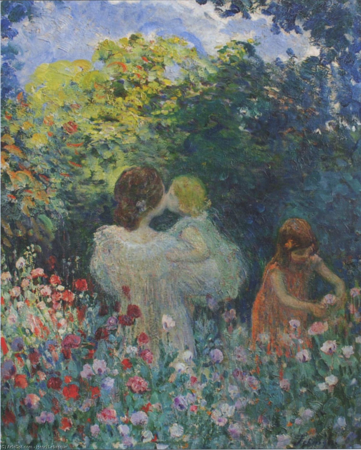 WikiOO.org - Encyclopedia of Fine Arts - Festés, Grafika Henri Lebasque - In the Flowers