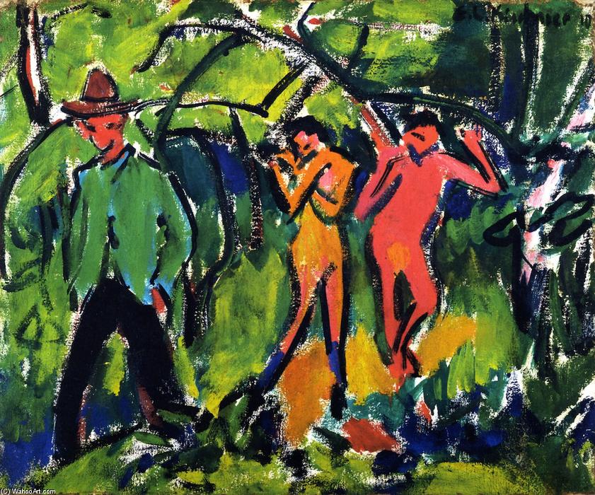 Wikioo.org - The Encyclopedia of Fine Arts - Painting, Artwork by Ernst Ludwig Kirchner - In the Forest