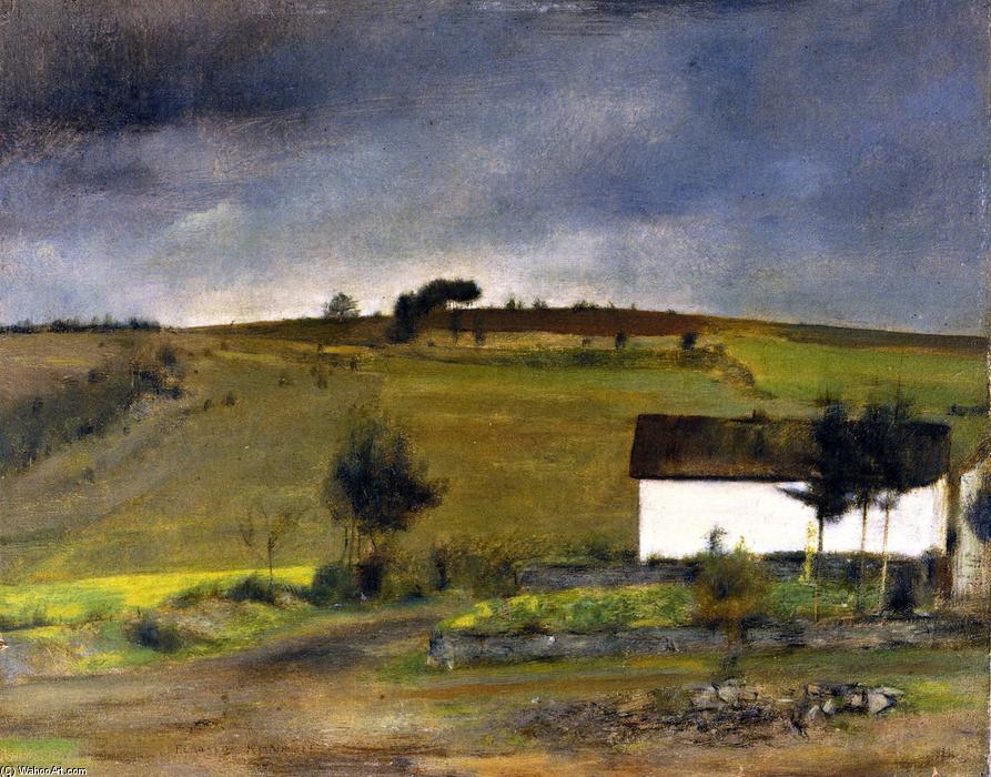 WikiOO.org - Enciclopédia das Belas Artes - Pintura, Arte por Fernand Edmond Jean Marie Khnopff - In Fosset, Rain