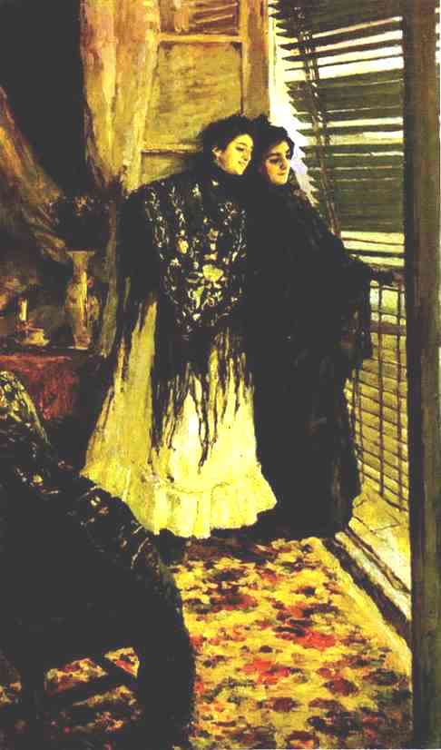 WikiOO.org - Encyclopedia of Fine Arts - Maľba, Artwork Konstantin Alekseyevich Korovin - In Front of the Balcony: Leonora and Ampara.