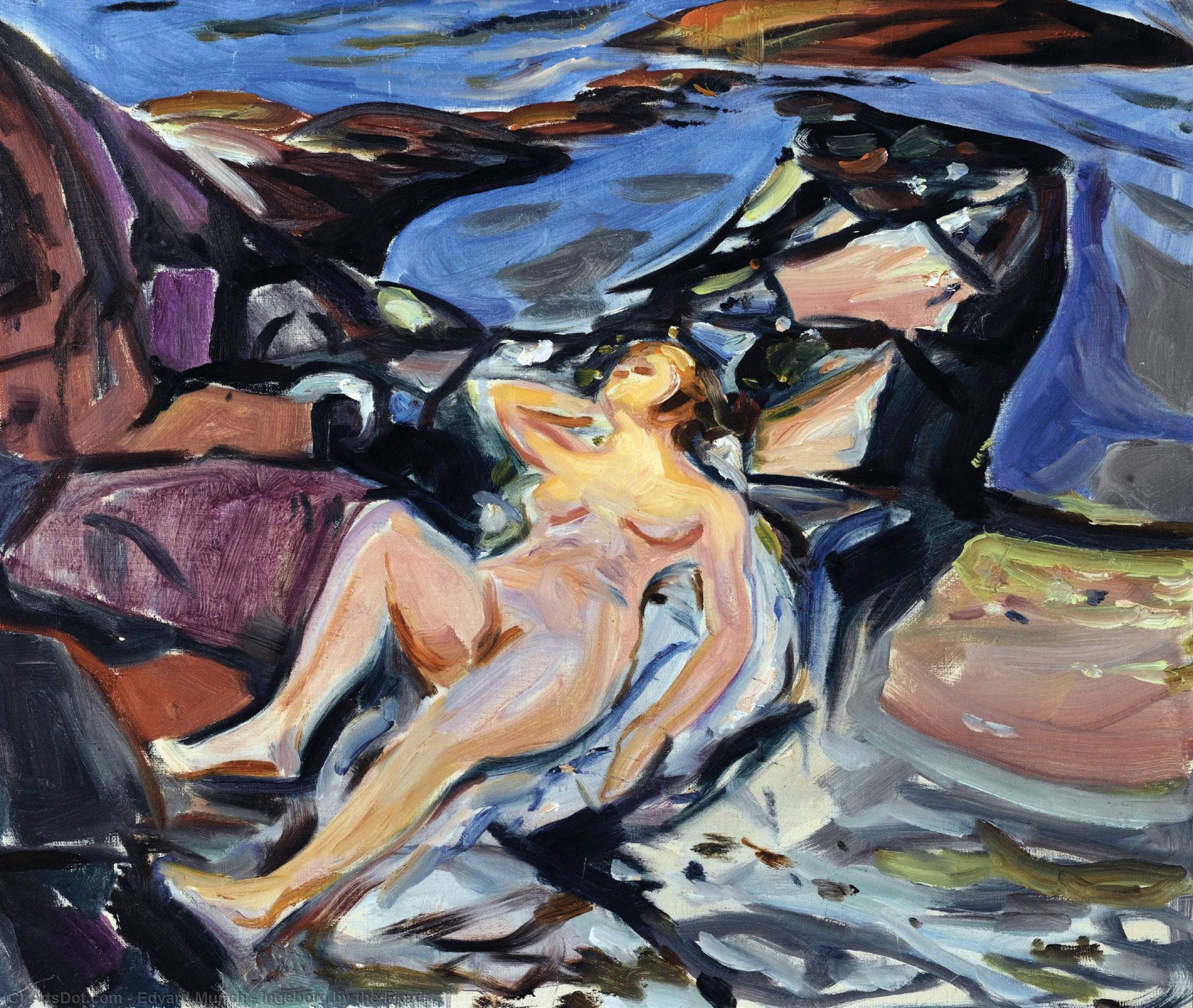 Wikioo.org - The Encyclopedia of Fine Arts - Painting, Artwork by Edvard Munch - Ingeborg by the Fjord
