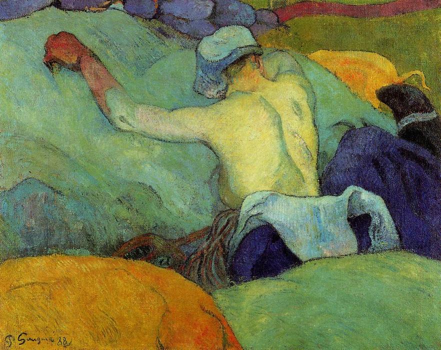 Wikoo.org - موسوعة الفنون الجميلة - اللوحة، العمل الفني Paul Gauguin - In the Heat of the Day (also known as Woman with Pigs)