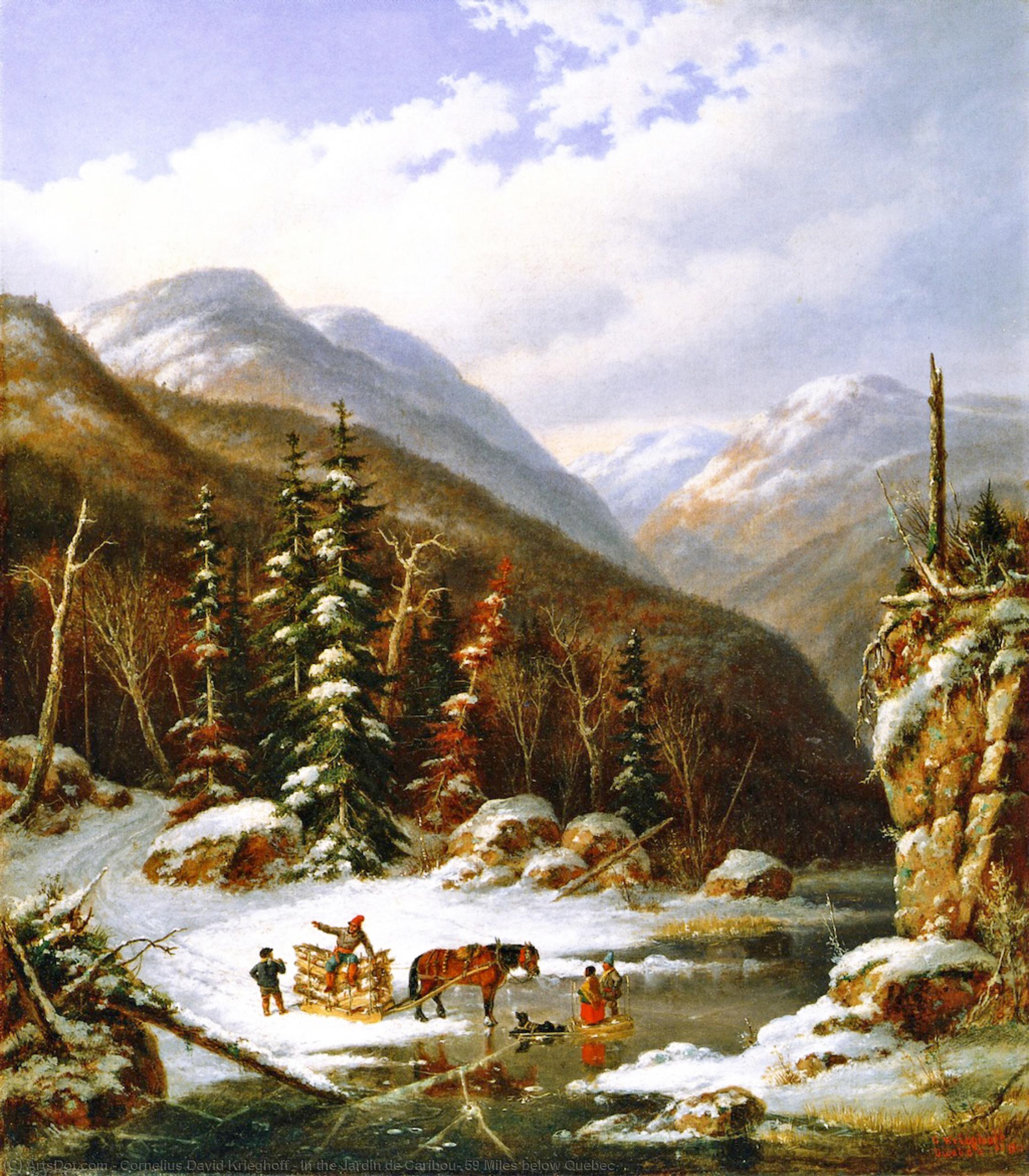Wikioo.org - The Encyclopedia of Fine Arts - Painting, Artwork by Cornelius David Krieghoff - In the Jardin de Caribou, 59 Miles below Quebec