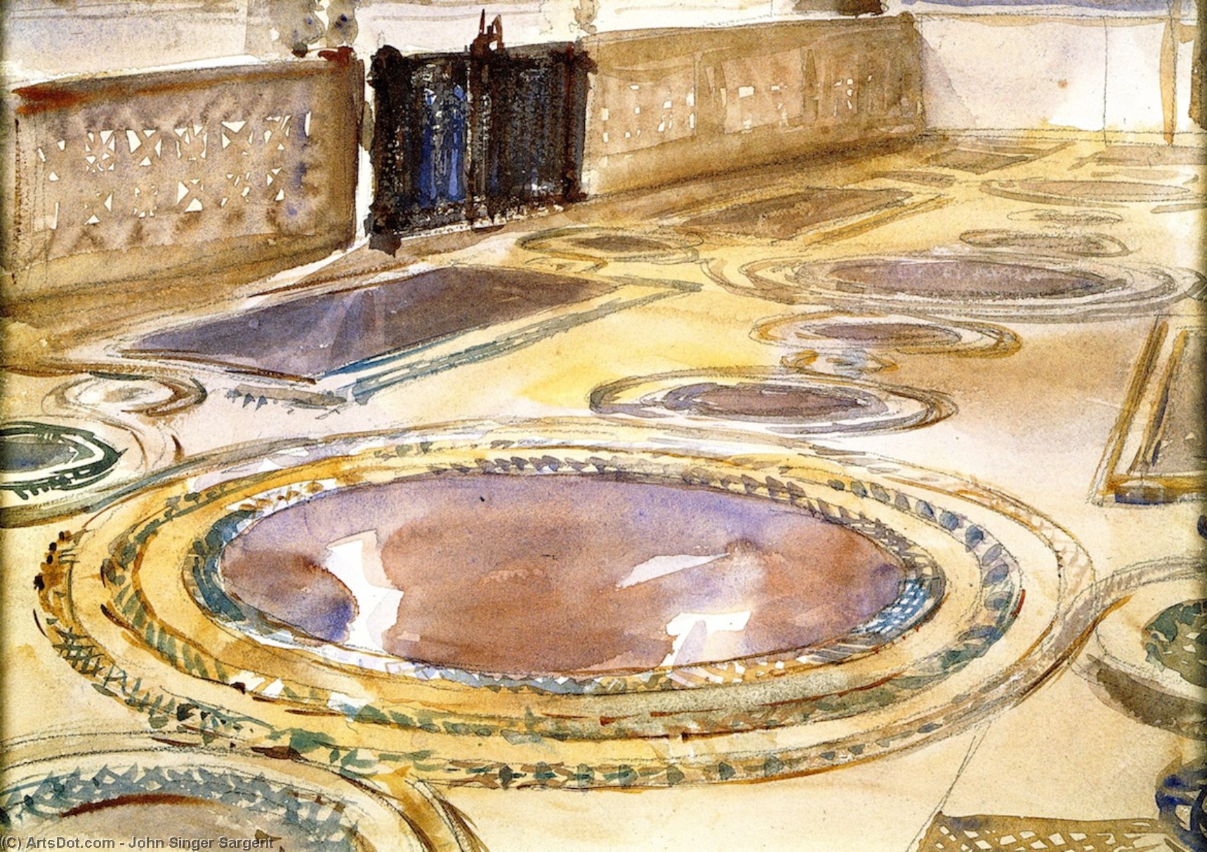 Wikioo.org - The Encyclopedia of Fine Arts - Painting, Artwork by John Singer Sargent - Inlaid Marble Pavement