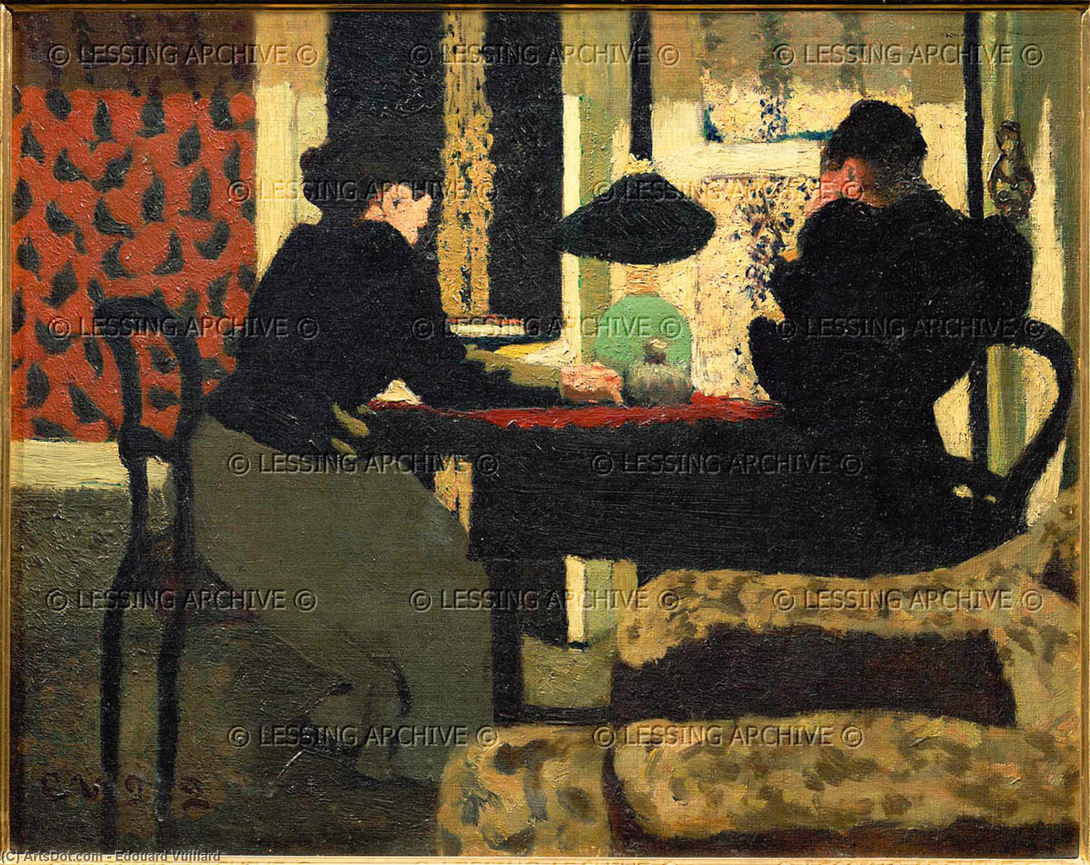 WikiOO.org - Encyclopedia of Fine Arts - Lukisan, Artwork Jean Edouard Vuillard - In the Lamplight