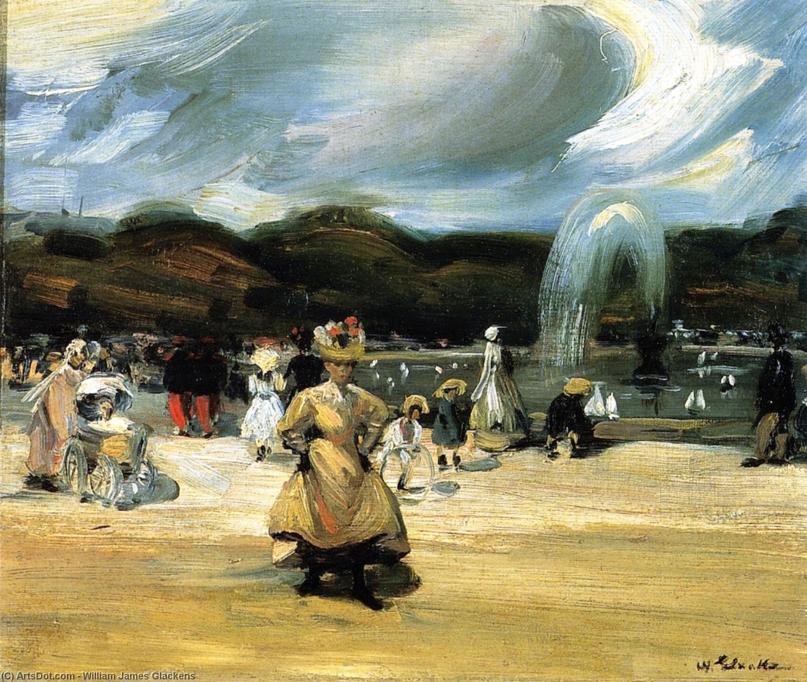 Wikioo.org - The Encyclopedia of Fine Arts - Painting, Artwork by William James Glackens - In the Luxembourg