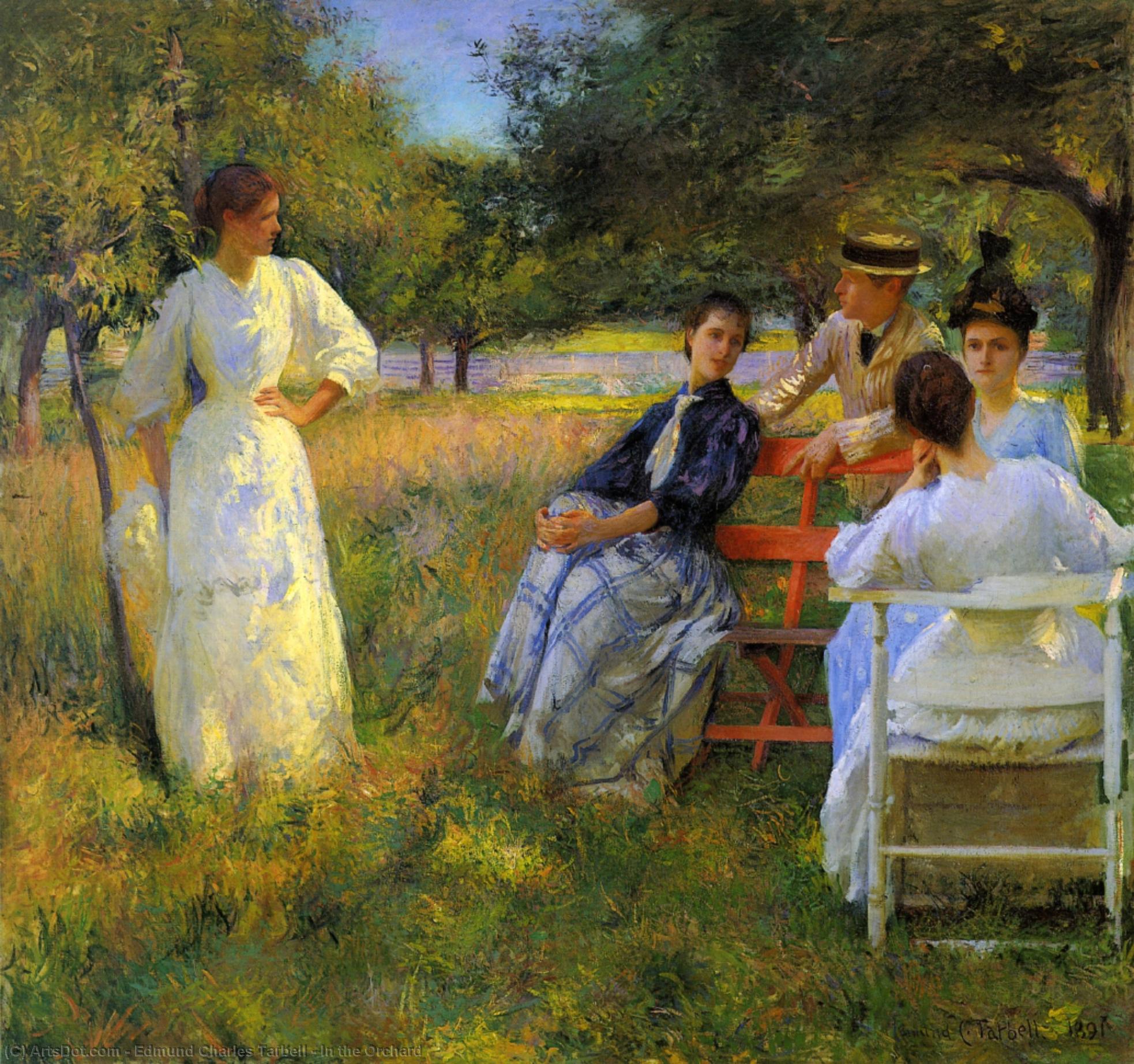Wikioo.org - สารานุกรมวิจิตรศิลป์ - จิตรกรรม Edmund Charles Tarbell - In the Orchard
