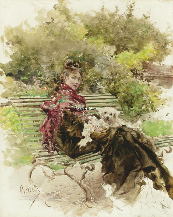 Wikioo.org – L'Encyclopédie des Beaux Arts - Peinture, Oeuvre de Giovanni Boldini - dans le parc