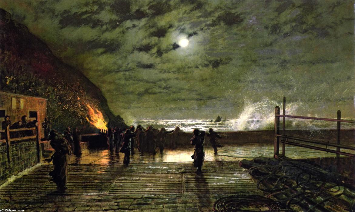 Wikioo.org - The Encyclopedia of Fine Arts - Painting, Artwork by John Atkinson Grimshaw - In Peril