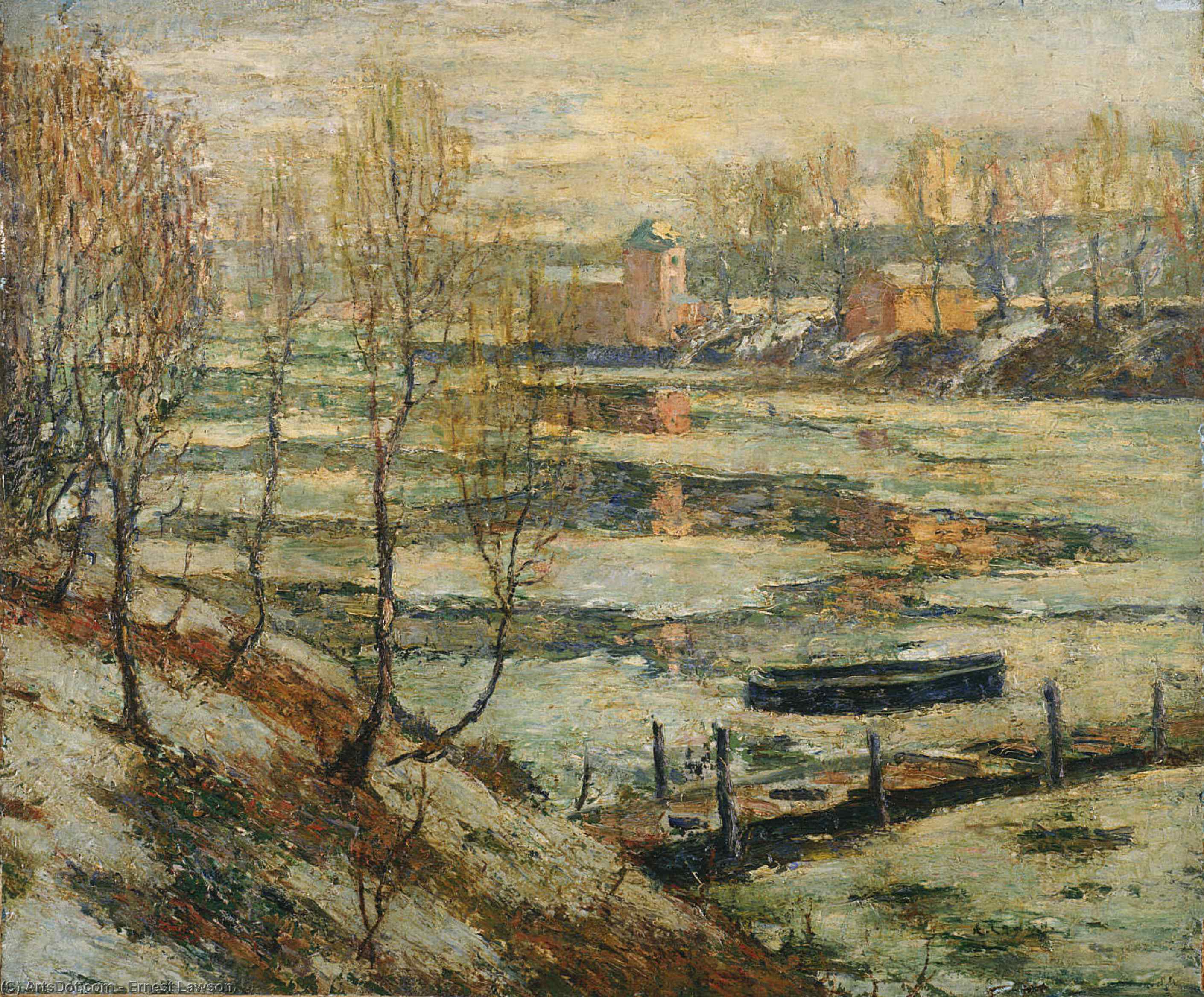 WikiOO.org - Encyclopedia of Fine Arts - Malba, Artwork Ernest Lawson - In the River