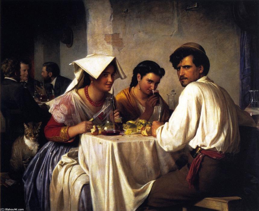 Wikioo.org - The Encyclopedia of Fine Arts - Painting, Artwork by Carl Heinrich Bloch - In a Roman Osteria
