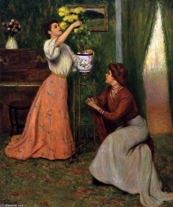 Wikioo.org - The Encyclopedia of Fine Arts - Painting, Artwork by Federico Zandomeneghi - In the Salon (also known as In the Living Room)