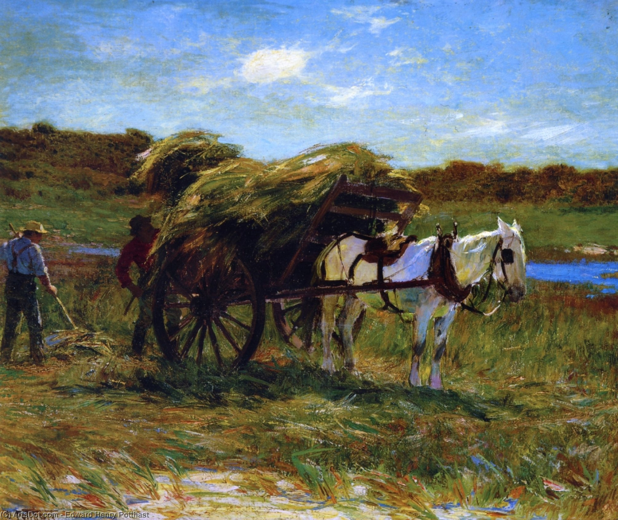 WikiOO.org - Enciclopédia das Belas Artes - Pintura, Arte por Edward Henry Potthast - In the Salt Marshes