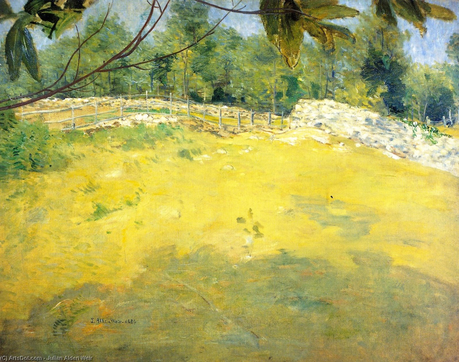Wikioo.org - The Encyclopedia of Fine Arts - Painting, Artwork by Julian Alden Weir - In the Shade of a Tree (also known as Sunlight, Connecticut)
