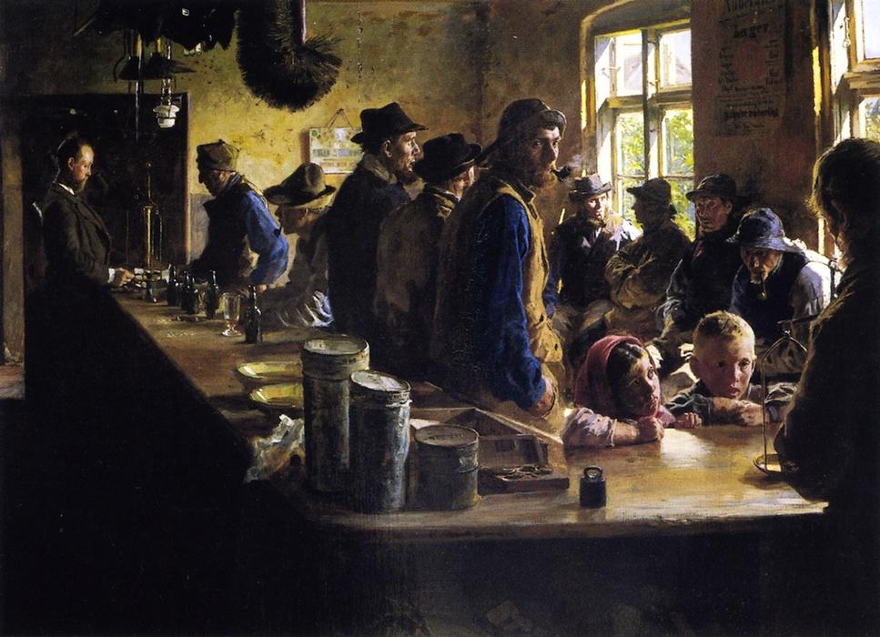 Wikioo.org - สารานุกรมวิจิตรศิลป์ - จิตรกรรม Peder Severin Kroyer - In the Store During a Pause from Fishing