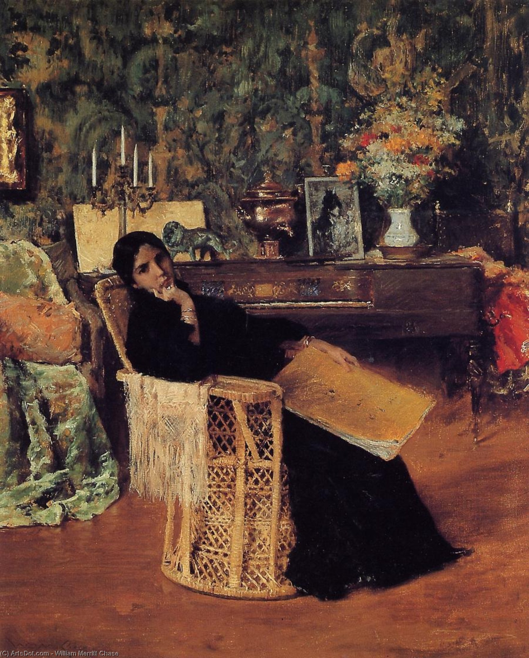 Wikioo.org – L'Encyclopédie des Beaux Arts - Peinture, Oeuvre de William Merritt Chase - dans le studio
