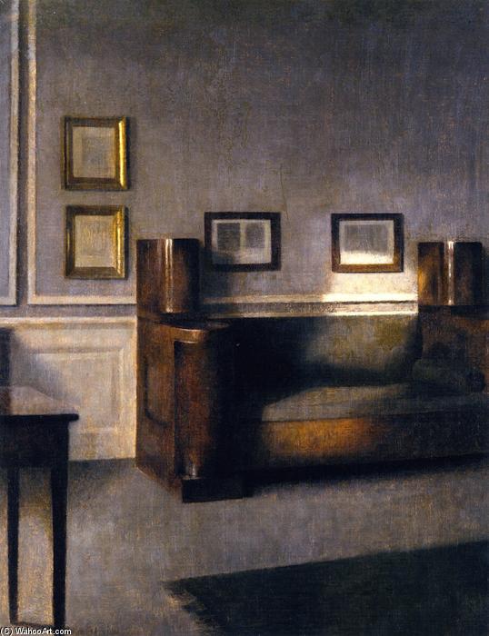 Wikioo.org - The Encyclopedia of Fine Arts - Painting, Artwork by Vilhelm (Hammershøi)Hammershoi - Interior (also known as The Old Cabinet Sofa)