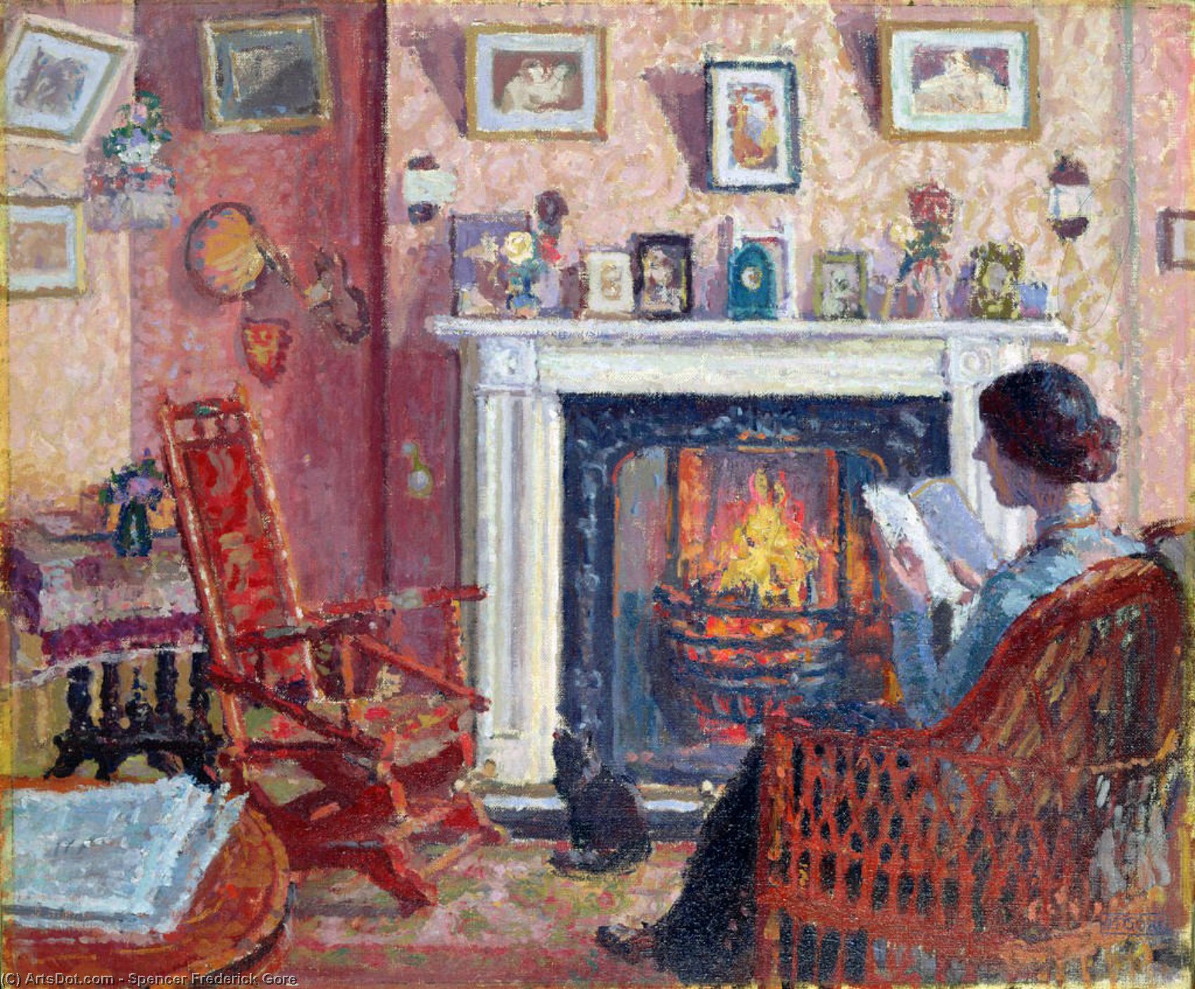 WikiOO.org - Encyclopedia of Fine Arts - Lukisan, Artwork Spencer Frederick Gore - Interior, 31, Mornington Crescent, London