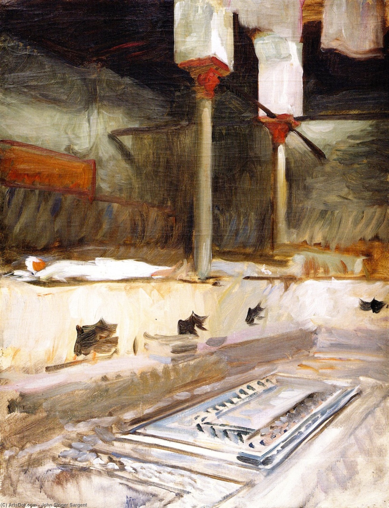 Wikioo.org - The Encyclopedia of Fine Arts - Painting, Artwork by John Singer Sargent - Interior of a Bath House