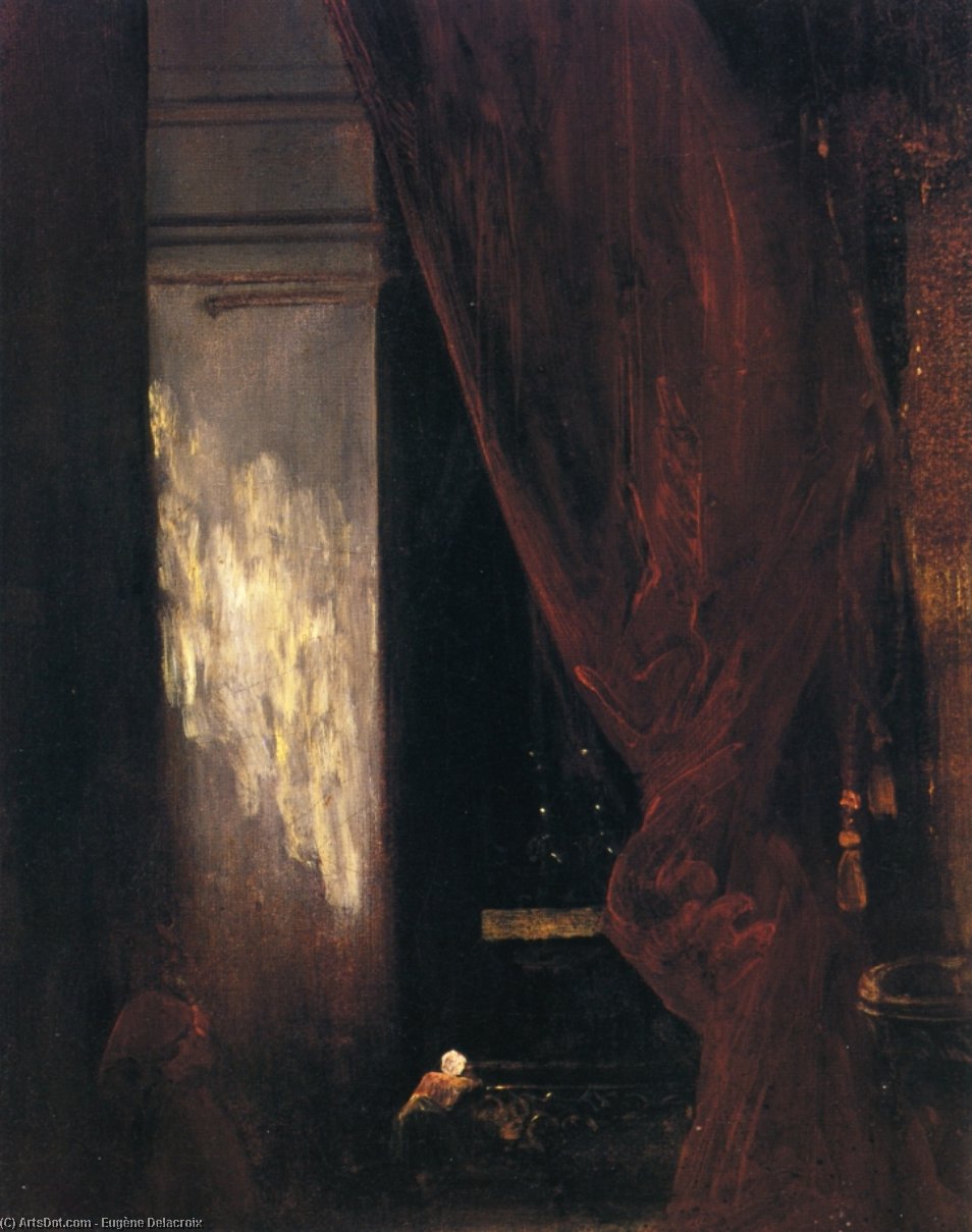 Wikioo.org – L'Enciclopedia delle Belle Arti - Pittura, Opere di Eugène Delacroix - interni di un cappella
