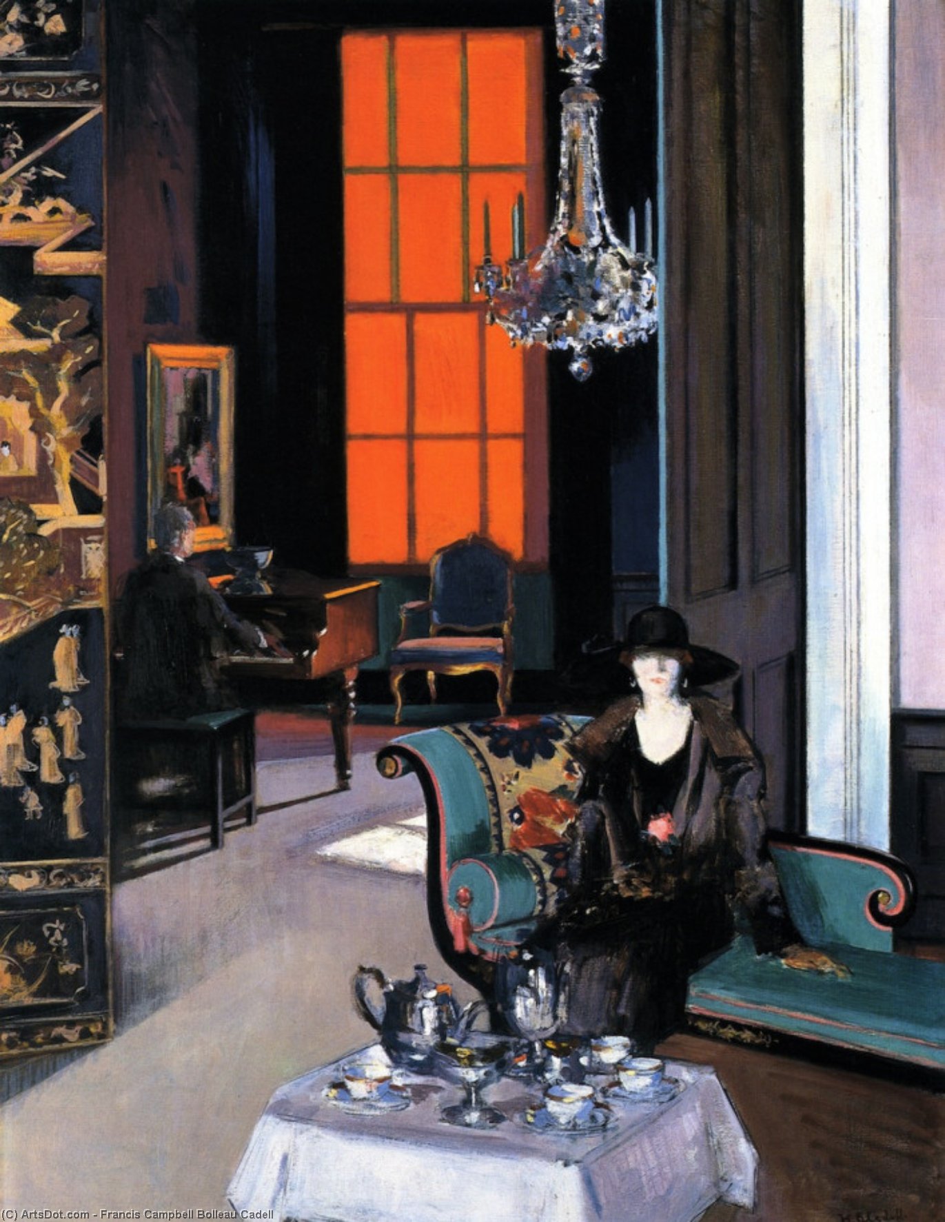 WikiOO.org - Encyclopedia of Fine Arts - Maleri, Artwork Francis Campbell Boileau Cadell - Interior: The Orange Blind